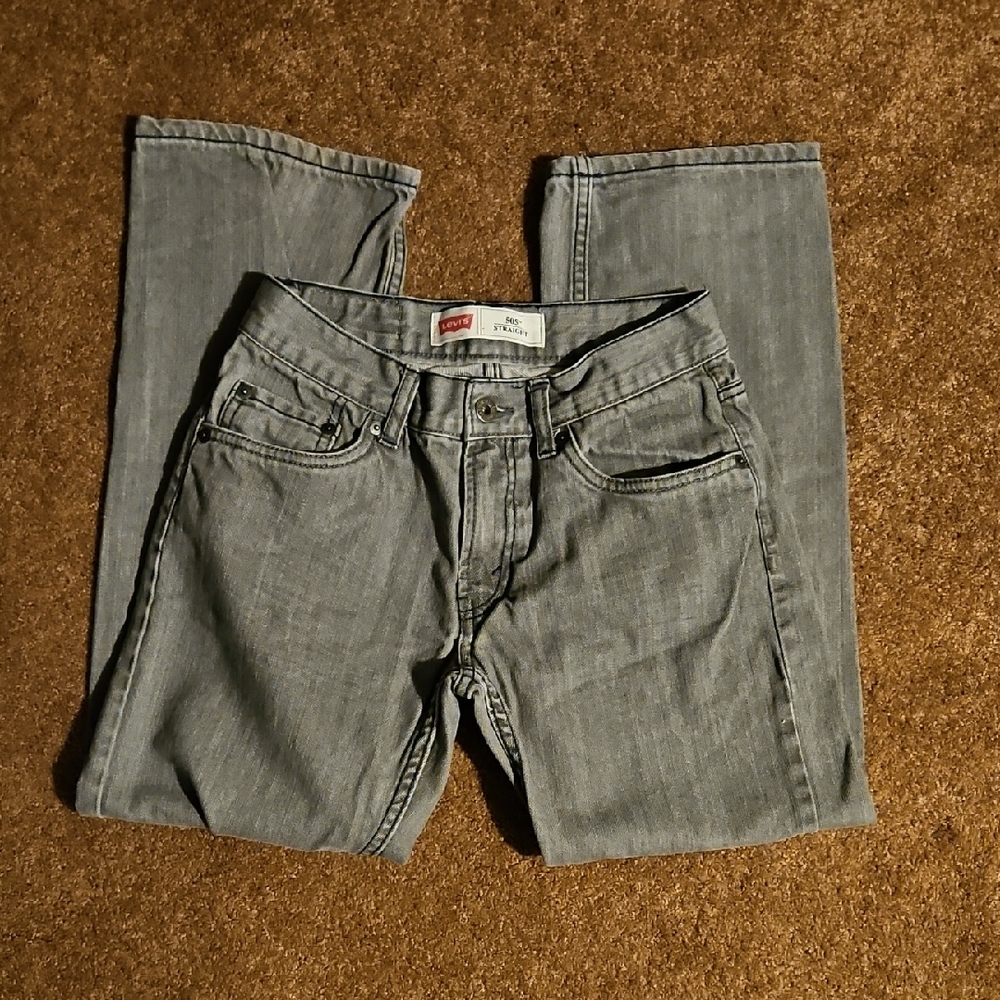 Levi's 505 Jeans Light Wash Boys 12 Mens 26 x 26